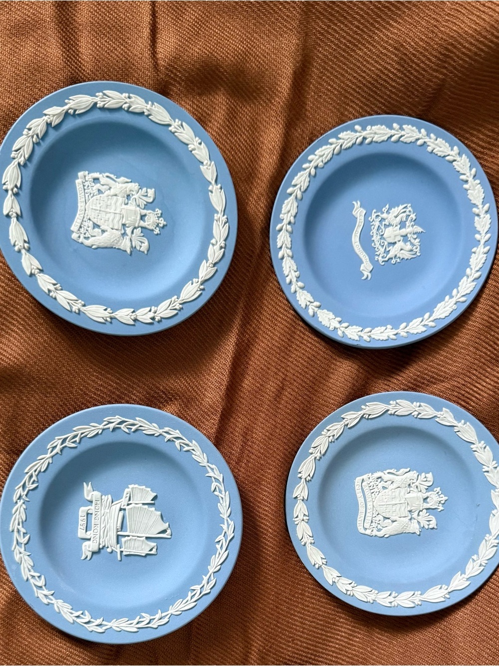 Wedgwood Blue Jasperware Decorative Wall Plates - Set of 4